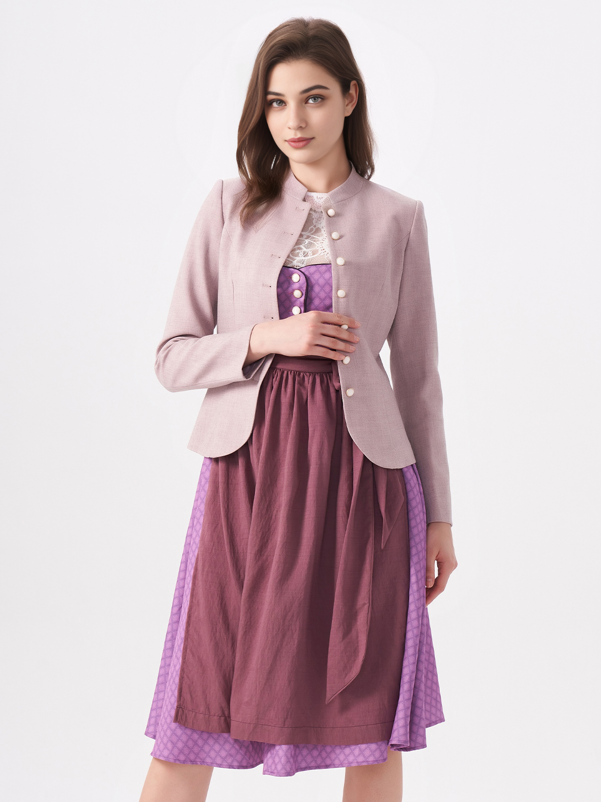 Moderne lila Dirndl-Jacke von Sun Leon