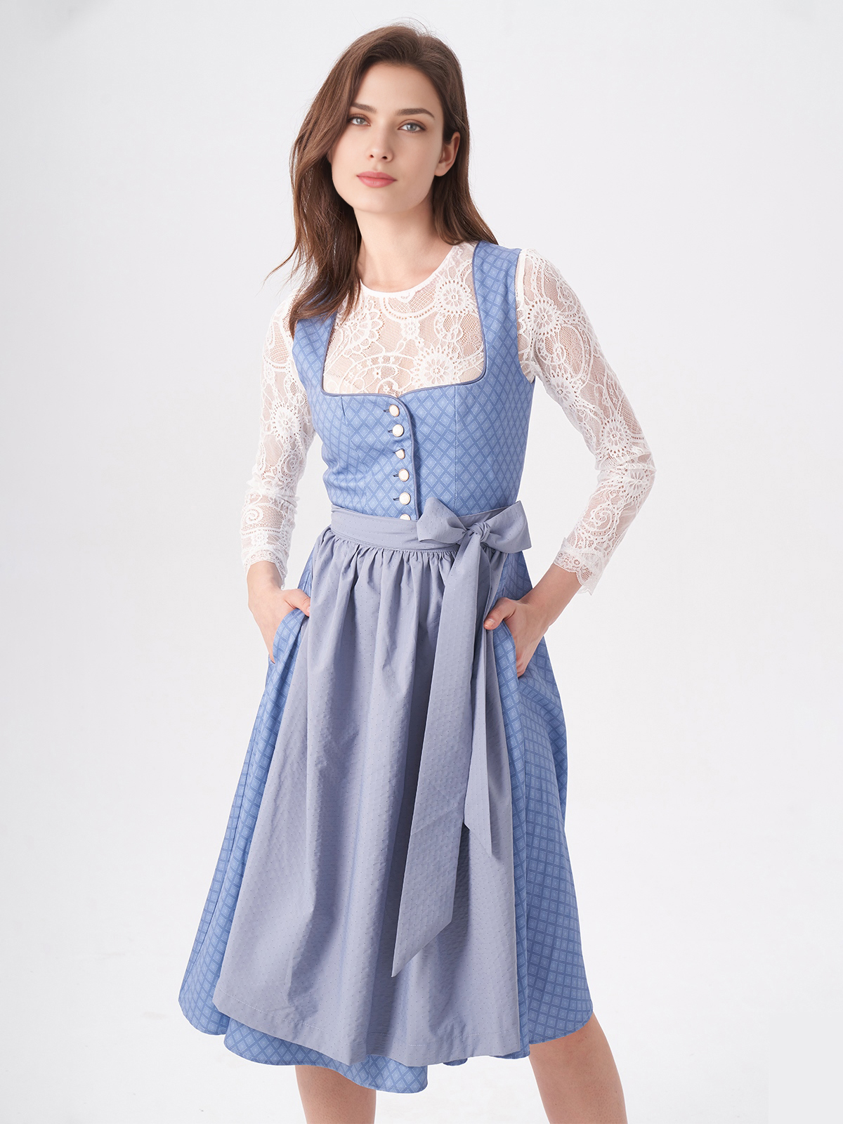 Samt Dirndl Dunkelblau