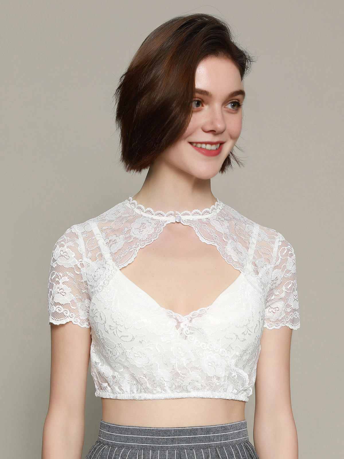Dirndl Damen Samt in Weiß