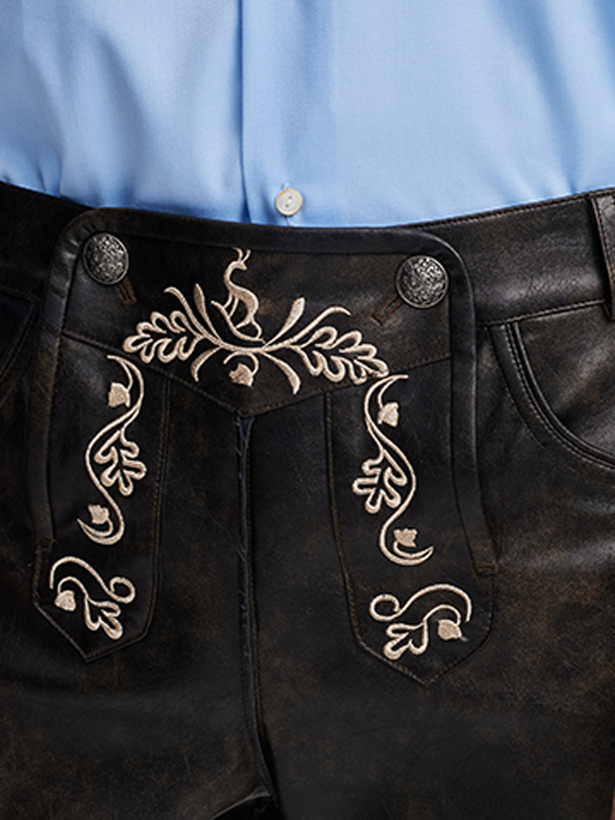 Dirndl braun beige mit Lederhose