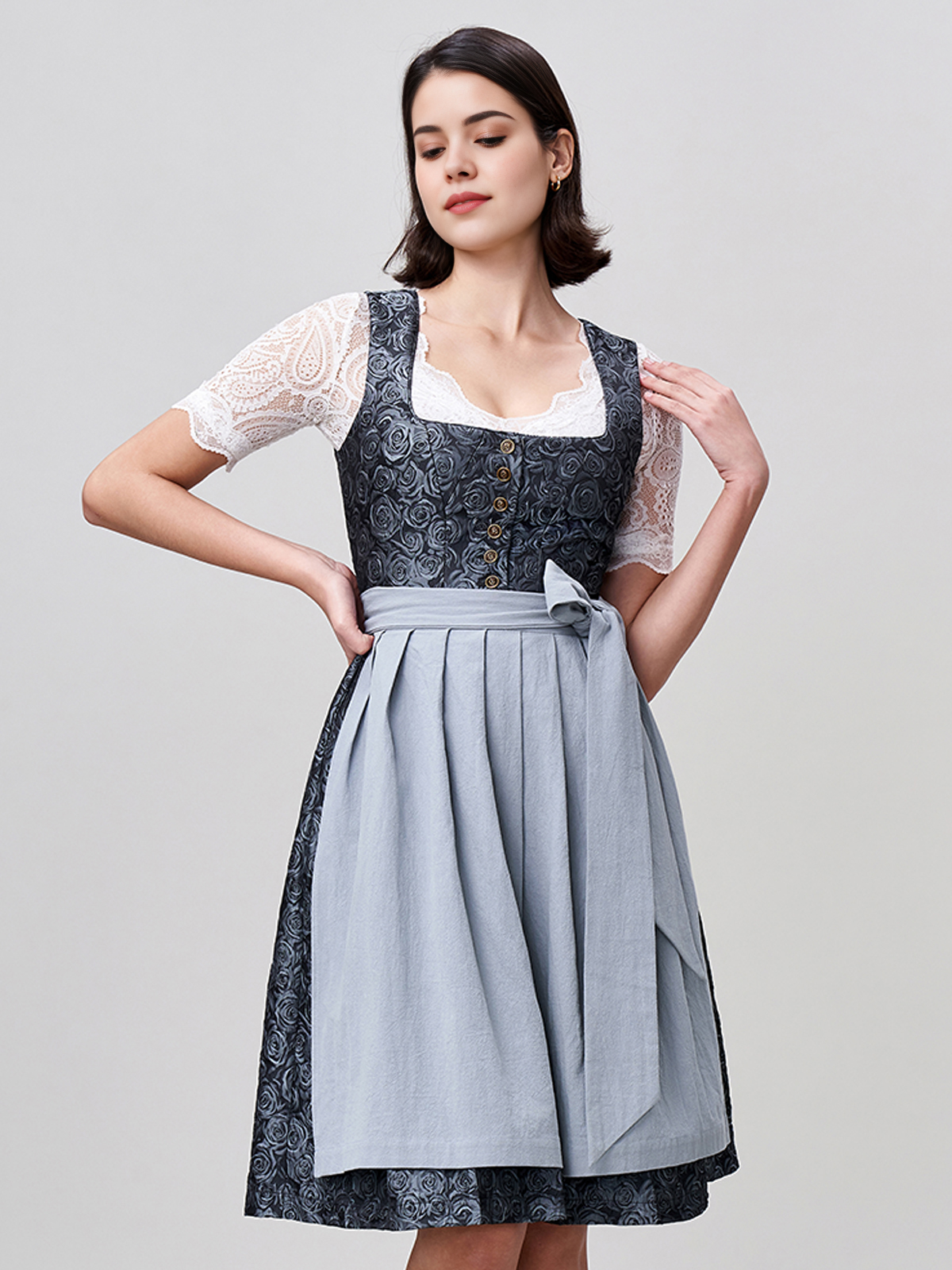 Dirndl in Salbeigrün Samt